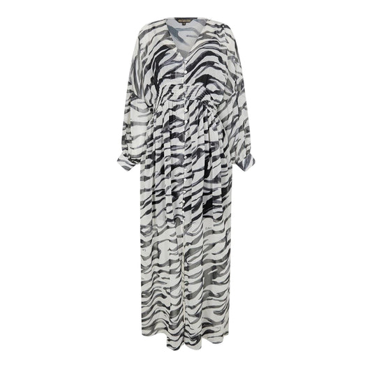 White-Black - Front - Biba Womens-Ladies Little Mistress Zebra Print Maxi Dress