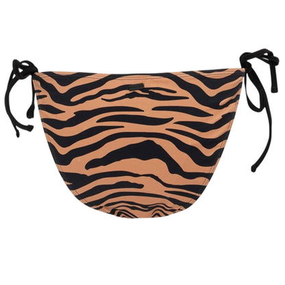 Black-Brown - Back - SoulCal Womens-Ladies Tiger Print Side Tie Bikini Bottoms