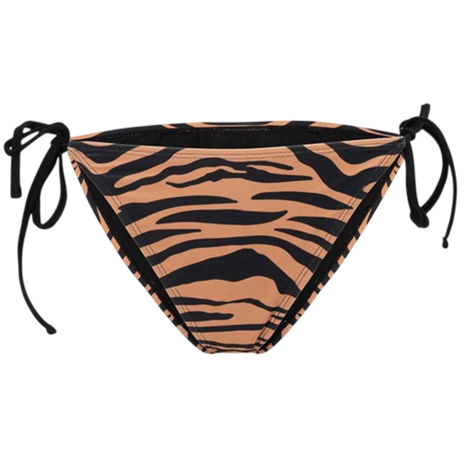 Black-Brown - Front - SoulCal Womens-Ladies Tiger Print Side Tie Bikini Bottoms