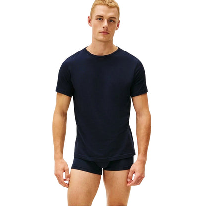 White-Navy - Back - Tommy Hilfiger Mens Plain Boxer Shorts (Pack of 2)