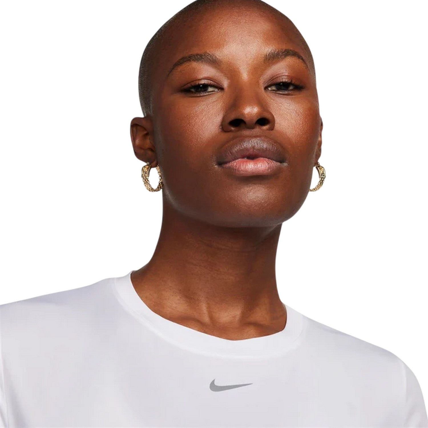 White - Side - Nike Womens-Ladies One Dri-FIT Standard Top