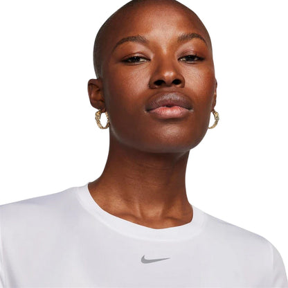 White - Side - Nike Womens-Ladies One Dri-FIT Standard Top