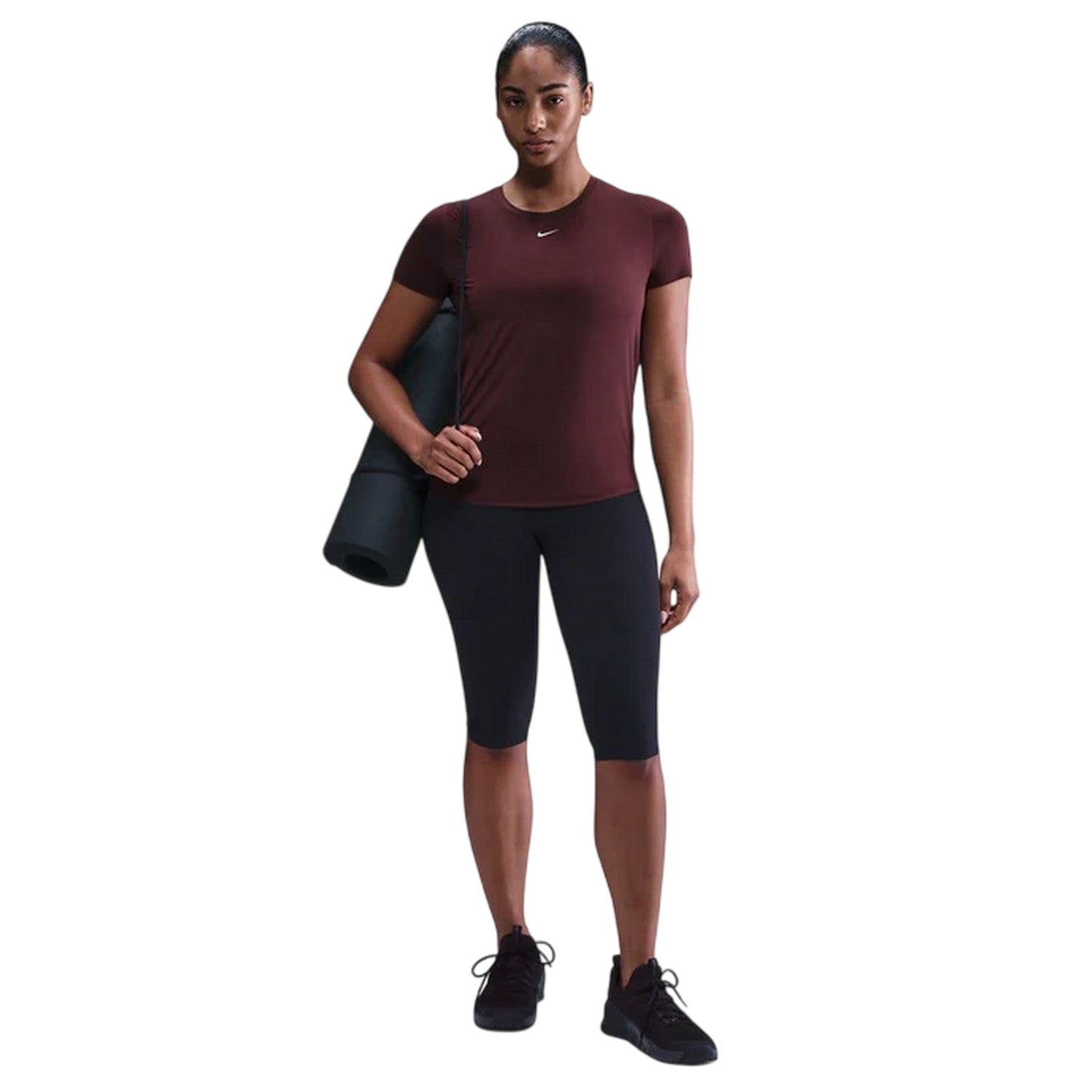 Burgundy - Pack Shot - Nike Womens-Ladies One Dri-FIT Standard Top