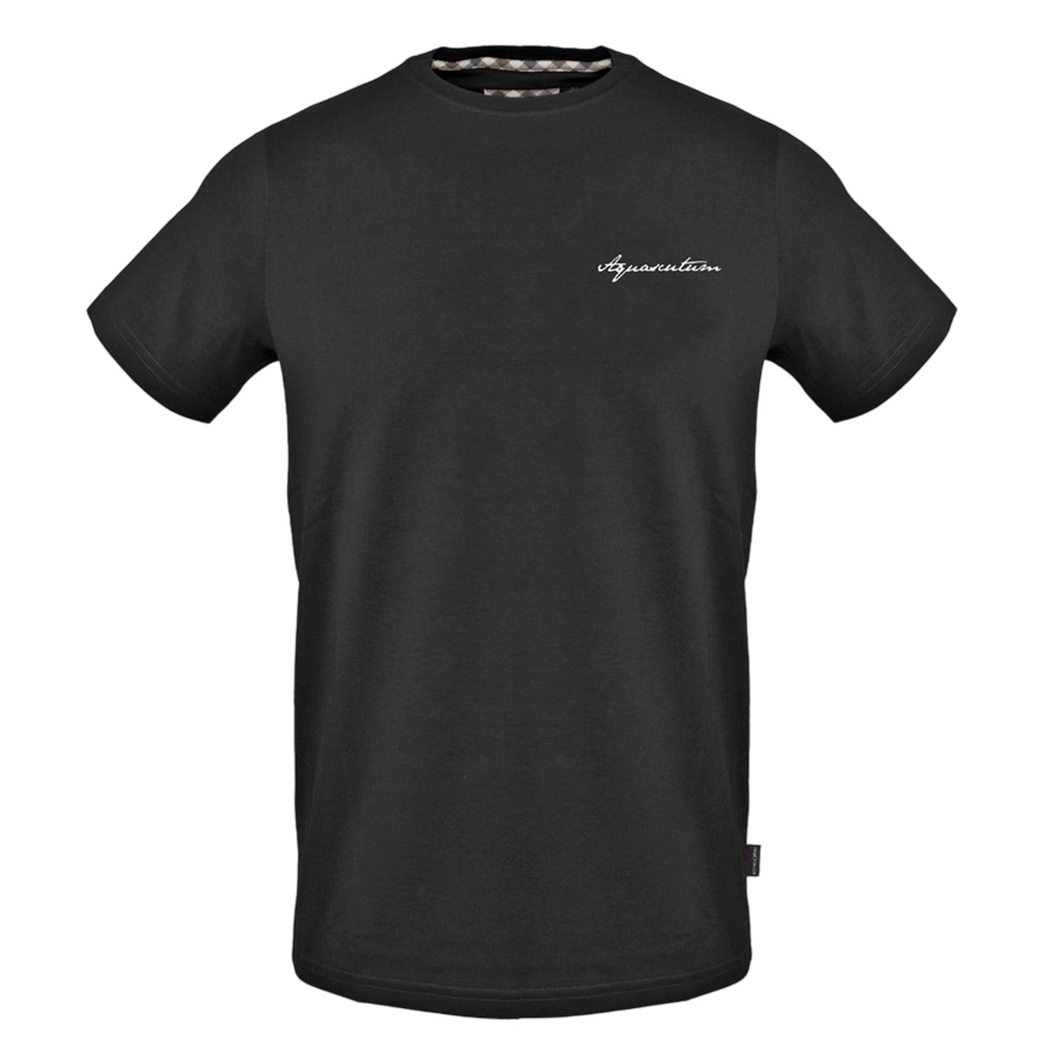 Black - Front - Aquascutum Mens Logo Crew Neck Regular T-Shirt