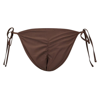 Brown - Back - Jack Wills Womens-Ladies Side Tie Bikini Bottoms