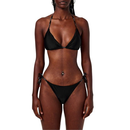 Black - Side - Hugo Boss Womens-Ladies Pure Triangle Bikini Top
