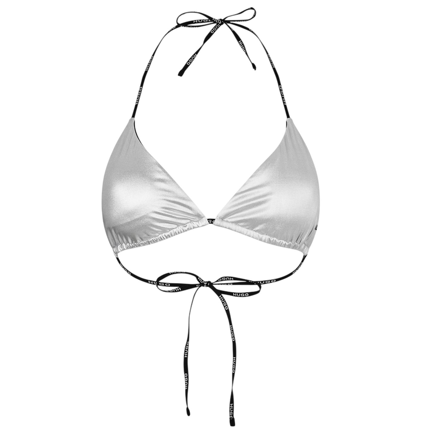 Silver - Front - Hugo Boss Womens-Ladies Pure Triangle Bikini Top
