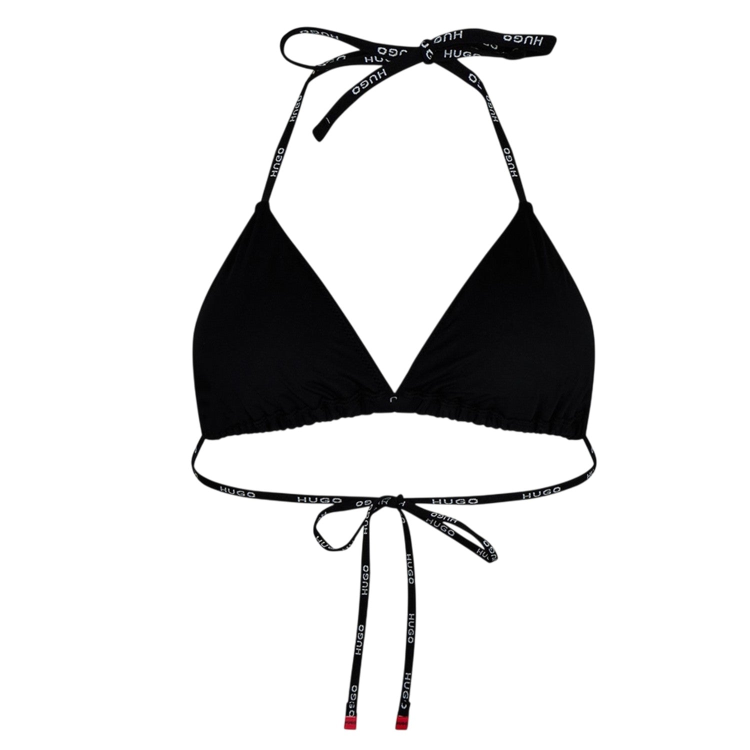 Black - Front - Hugo Boss Womens-Ladies Pure Triangle Bikini Top