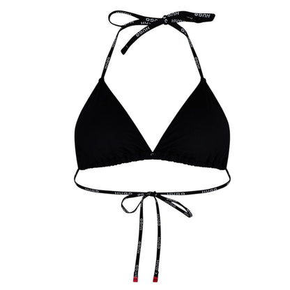 Black - Front - Hugo Boss Womens-Ladies Pure Triangle Bikini Top