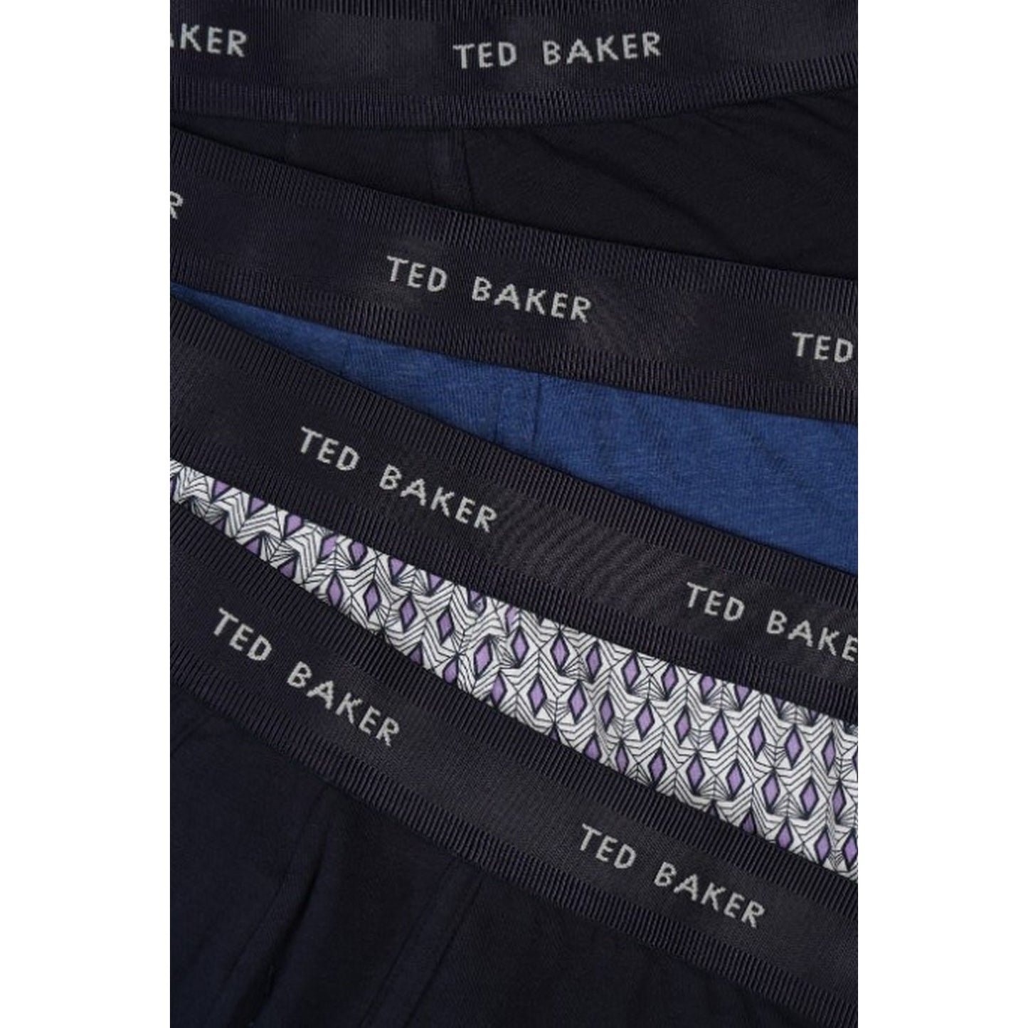 Navy-Multicoloured - Side - Ted Baker Mens Plain Boxer Shorts (Pack of 4)