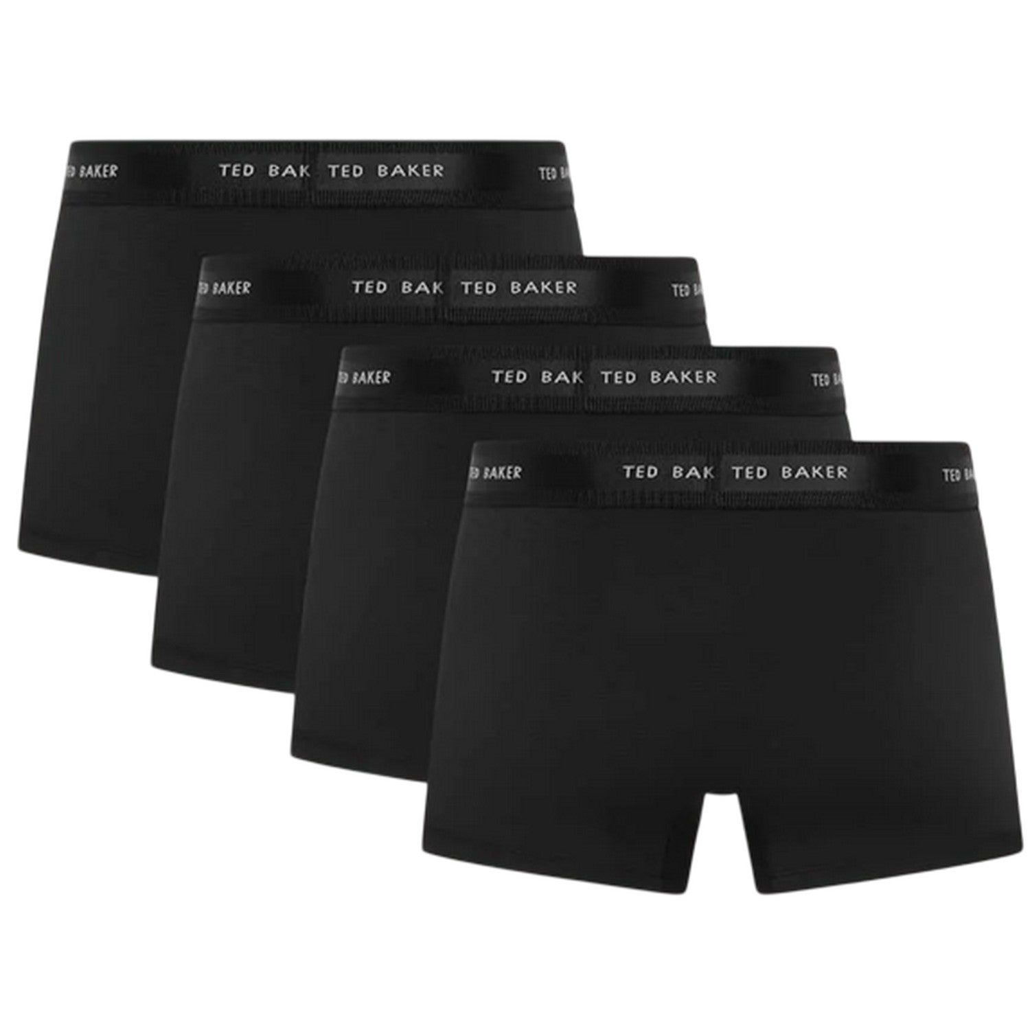 Black - Back - Ted Baker Mens Plain Boxer Shorts (Pack of 4)