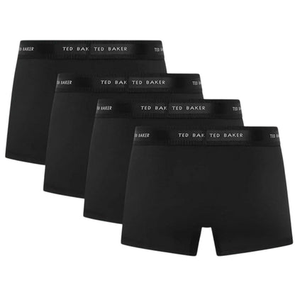 Black - Back - Ted Baker Mens Plain Boxer Shorts (Pack of 4)