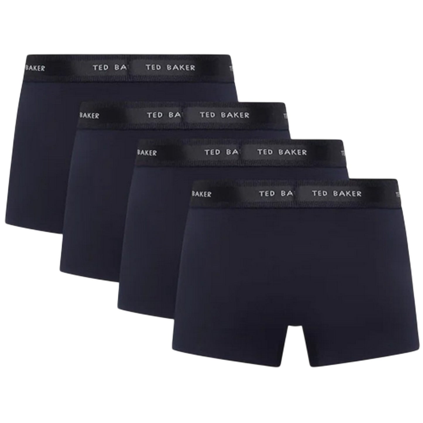 Navy - Back - Ted Baker Mens Plain Boxer Shorts (Pack of 4)