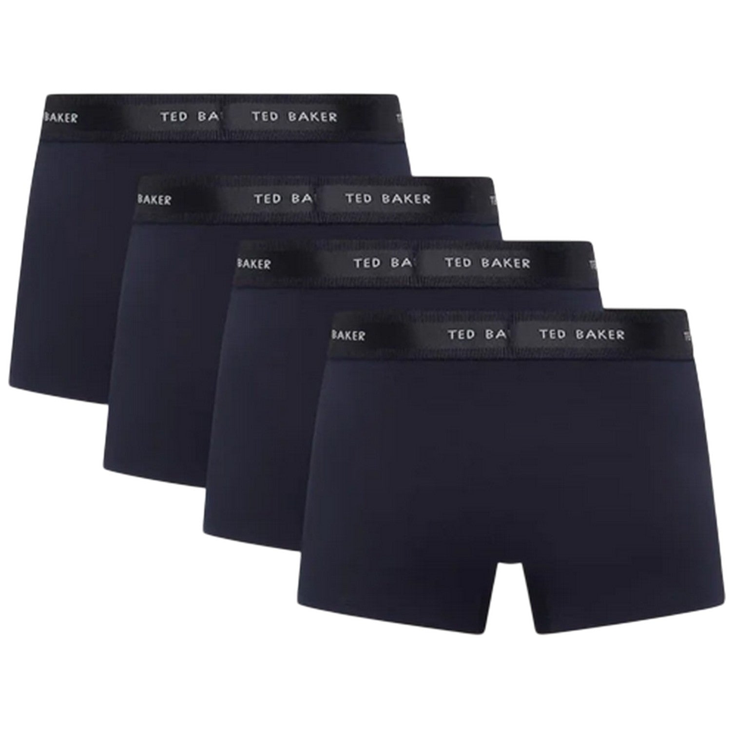 Navy - Back - Ted Baker Mens Plain Boxer Shorts (Pack of 4)