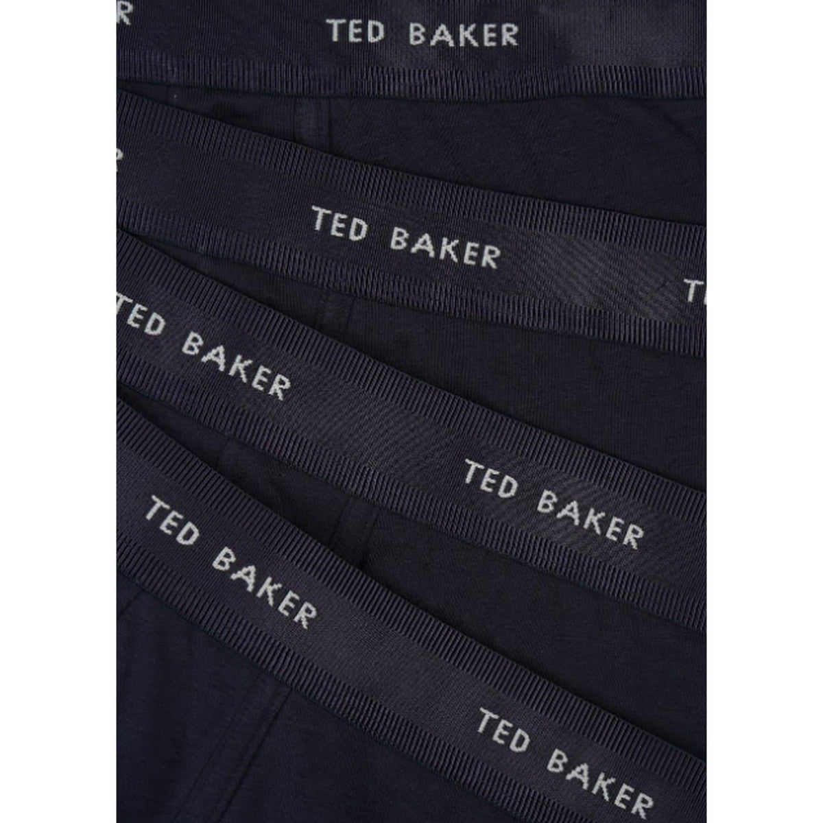 Navy - Side - Ted Baker Mens Plain Boxer Shorts (Pack of 4)