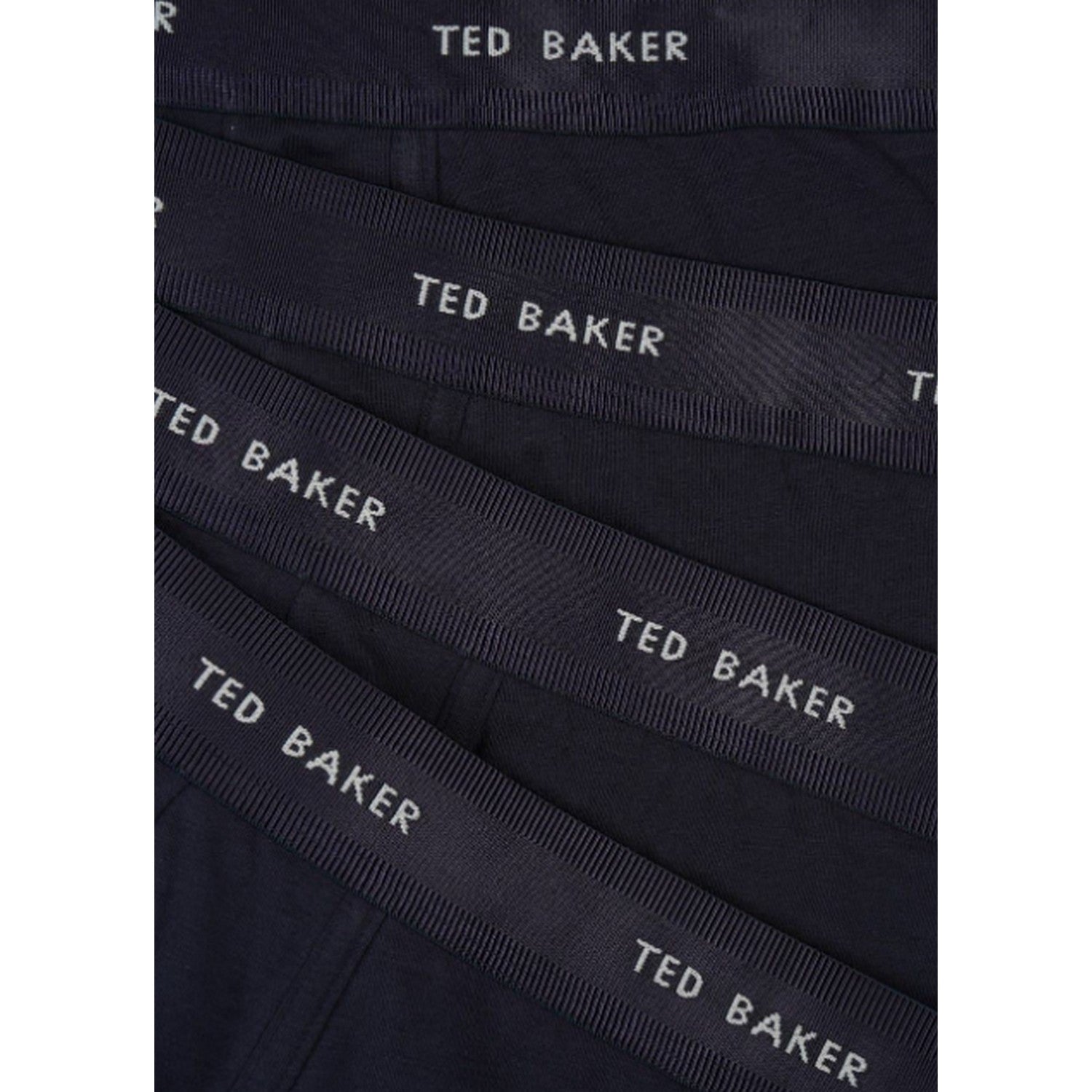 Navy - Side - Ted Baker Mens Plain Boxer Shorts (Pack of 4)