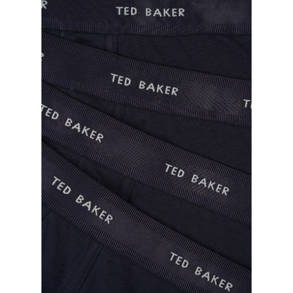 Navy - Side - Ted Baker Mens Plain Boxer Shorts (Pack of 4)