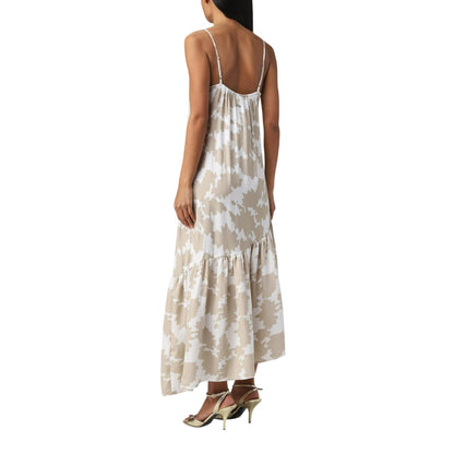 Sand - Back - Armani Exchange Womens-Ladies Tie Dye Asymmetric Hem Maxi Dress