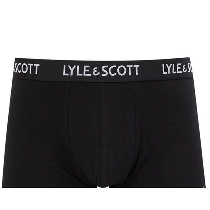 Black - Side - Lyle & Scott Mens Cotton Blend Boxer Shorts (Pack of 5)
