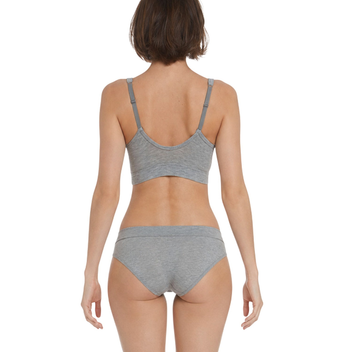 Heather Grey - Back - Adidas Womens-Ladies Modal Bralette