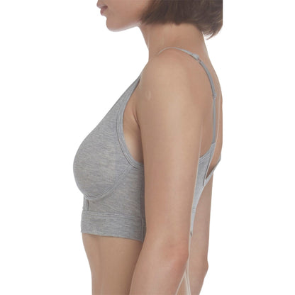 Heather Grey - Side - Adidas Womens-Ladies Modal Bralette