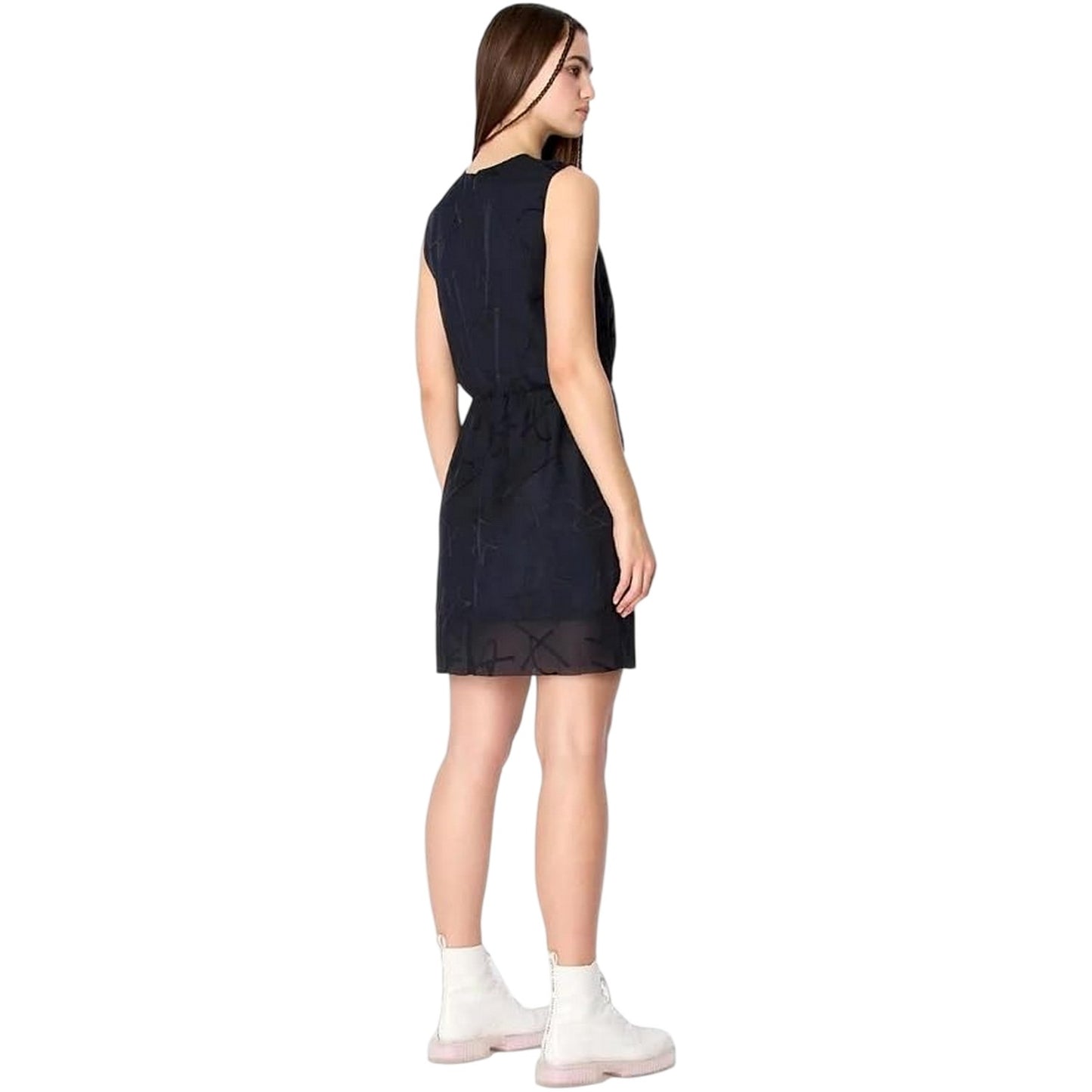 Navy - Back - Armani Exchange Womens-Ladies Sleeveless Mini Dress