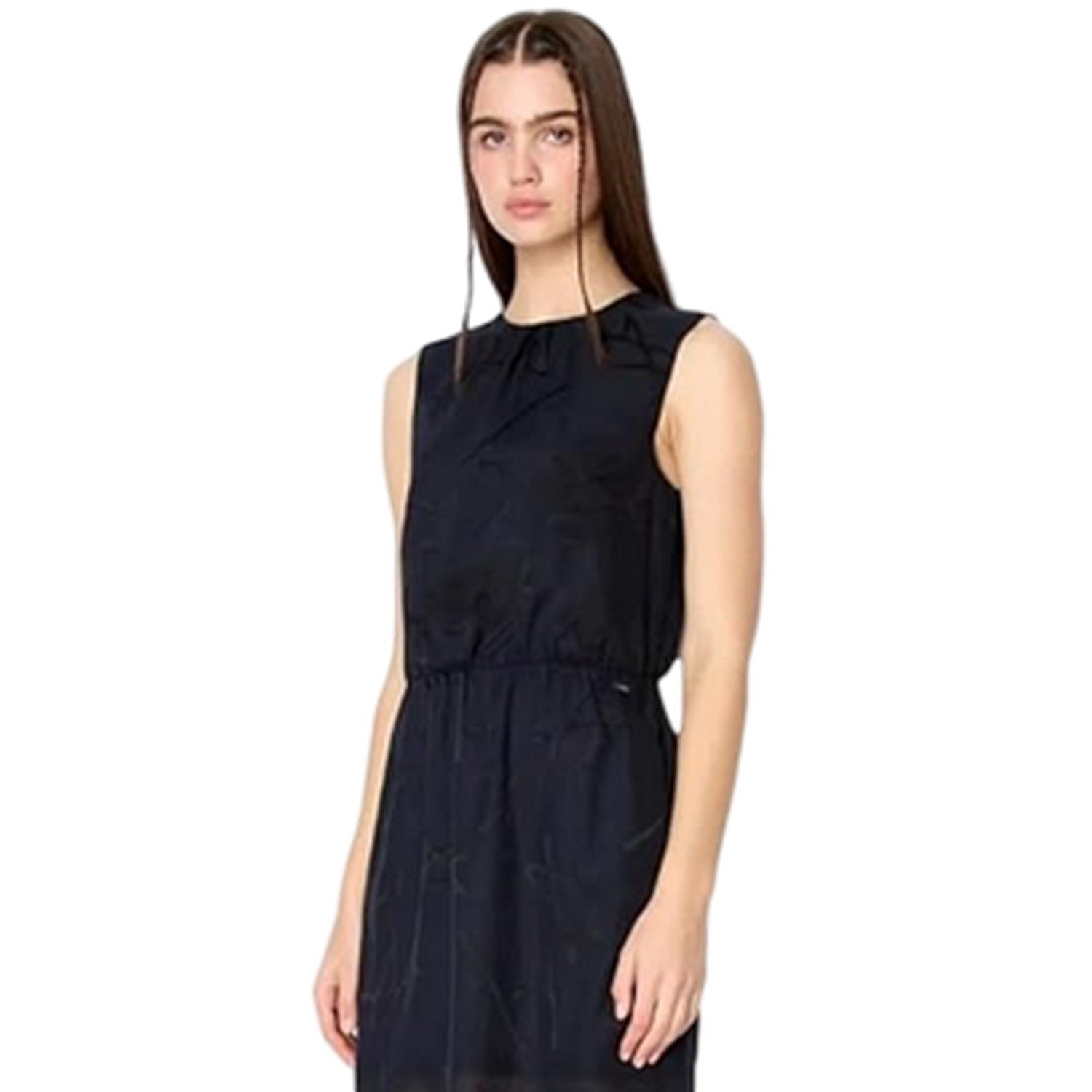Navy - Side - Armani Exchange Womens-Ladies Sleeveless Mini Dress
