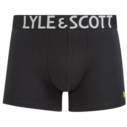 Black - Back - Lyle & Scott Mens Cotton Blend Boxer Shorts (Pack of 3)