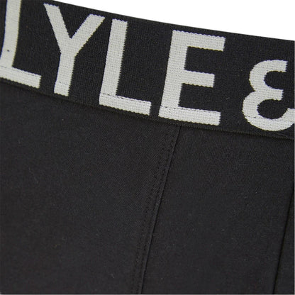 Black - Side - Lyle & Scott Mens Cotton Blend Boxer Shorts (Pack of 3)