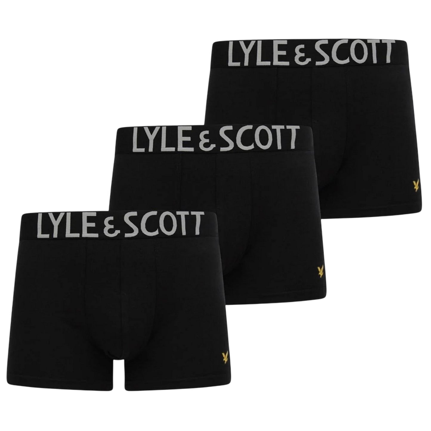 Black - Front - Lyle & Scott Mens Cotton Blend Boxer Shorts (Pack of 3)