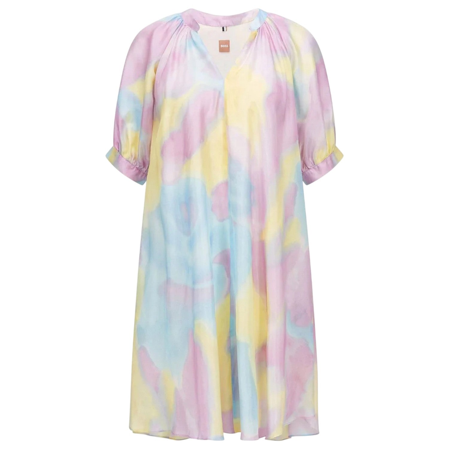 Multicoloured Print - Front - Boss Womens-Ladies Silk Mini Dress