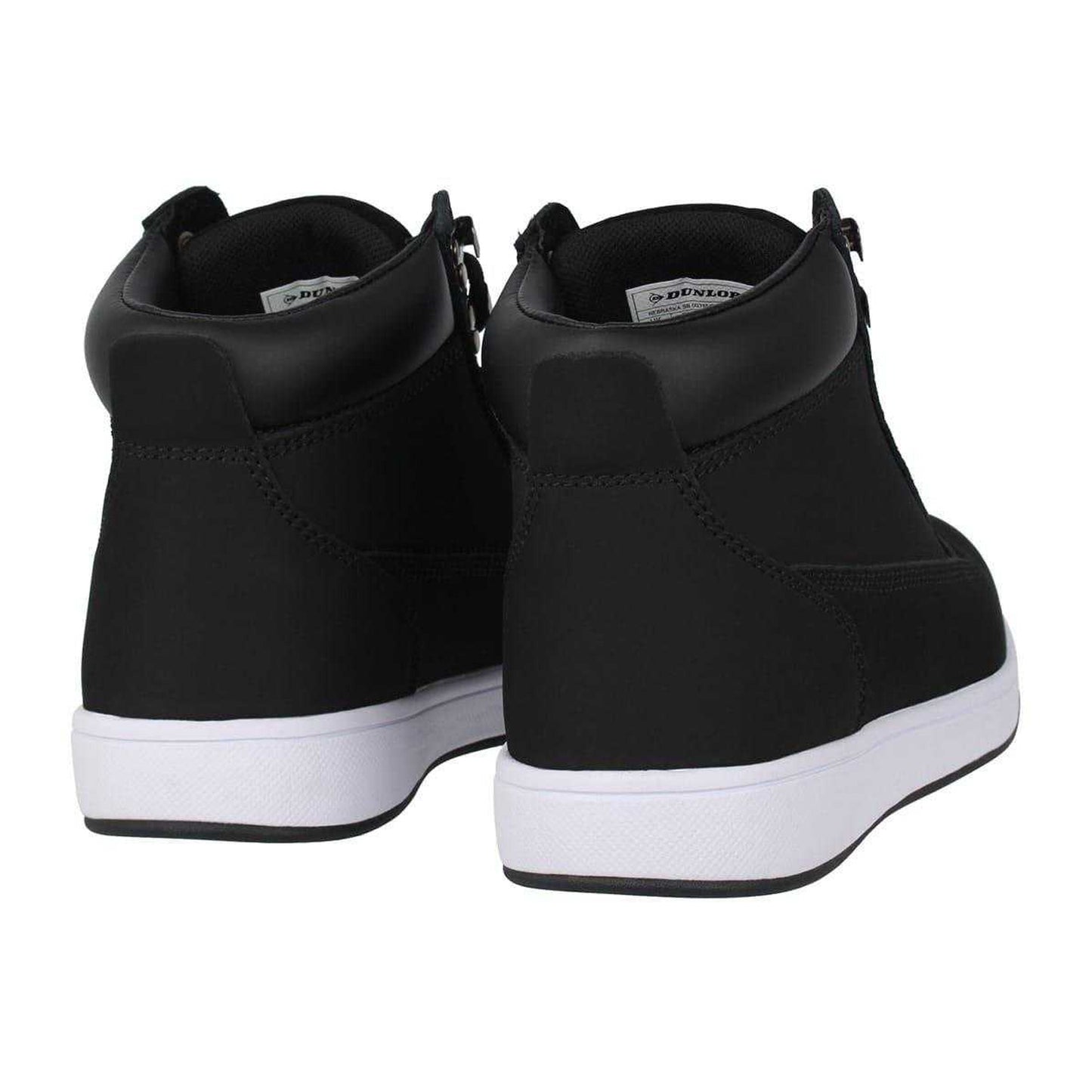 Black-White - Back - Dunlop Mens Nebraska Coated Leather Steel Toe Cap Flat Safety Boots