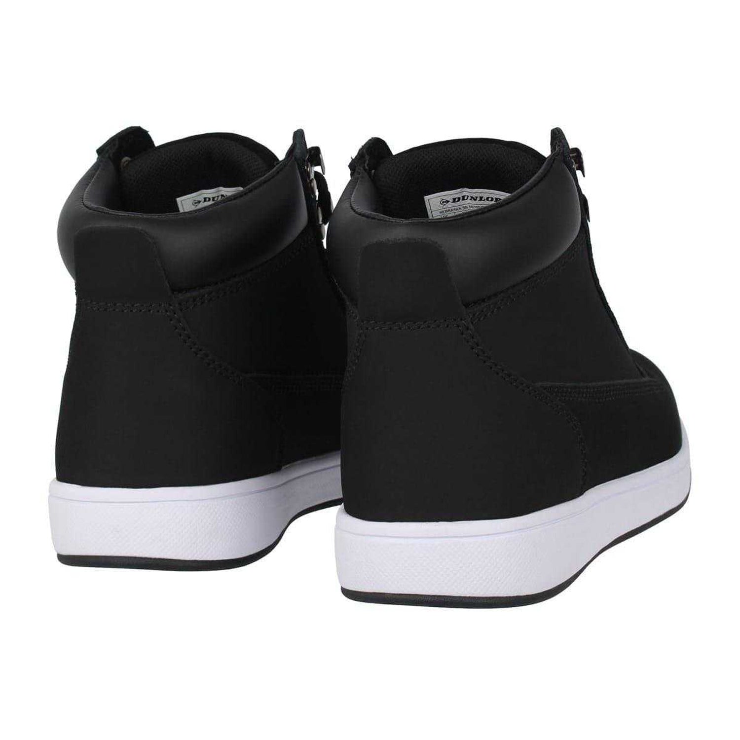 Black-White - Back - Dunlop Mens Nebraska Coated Leather Steel Toe Cap Flat Safety Boots