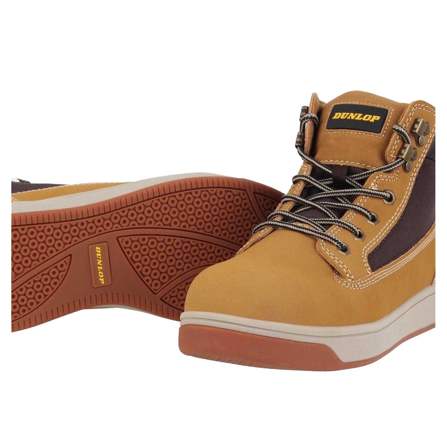 Honey - Lifestyle - Dunlop Mens Nebraska Coated Leather Steel Toe Cap Flat Safety Boots
