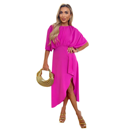 Hot Pink - Lifestyle - AX Paris Womens-Ladies Polyester Batwing Sleeve Midi Dress