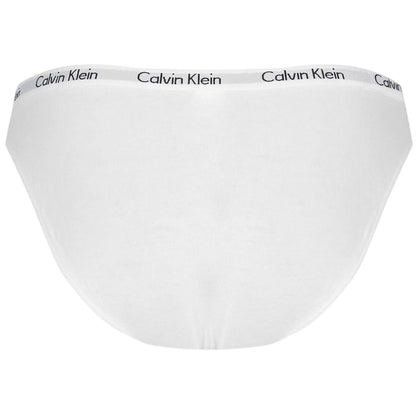 White - Back - Calvin Klein Womens-Ladies Carousel Cotton Blend Bikini Bottoms