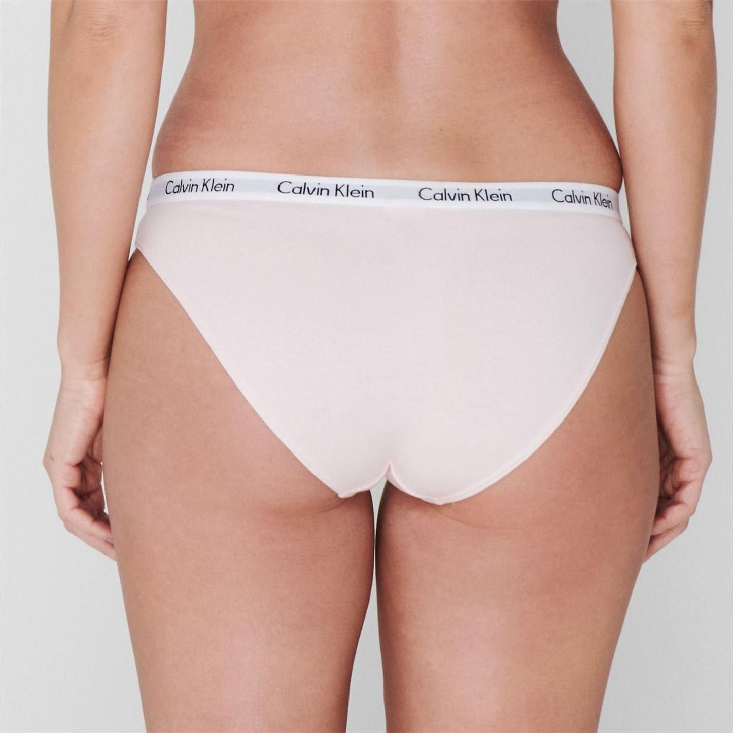 White-Black - Side - Calvin Klein Womens-Ladies Carousel Cotton Blend Bikini Bottoms