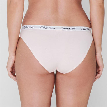 White-Black - Side - Calvin Klein Womens-Ladies Carousel Cotton Blend Bikini Bottoms