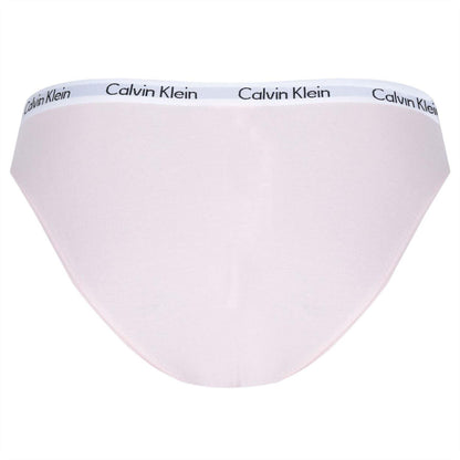 White-Black - Pack Shot - Calvin Klein Womens-Ladies Carousel Cotton Blend Bikini Bottoms