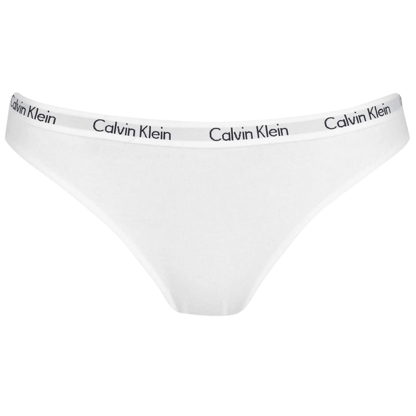 White - Front - Calvin Klein Womens-Ladies Carousel Cotton Blend Bikini Bottoms