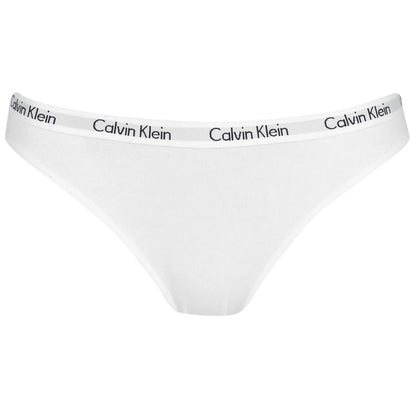 White - Front - Calvin Klein Womens-Ladies Carousel Cotton Blend Bikini Bottoms
