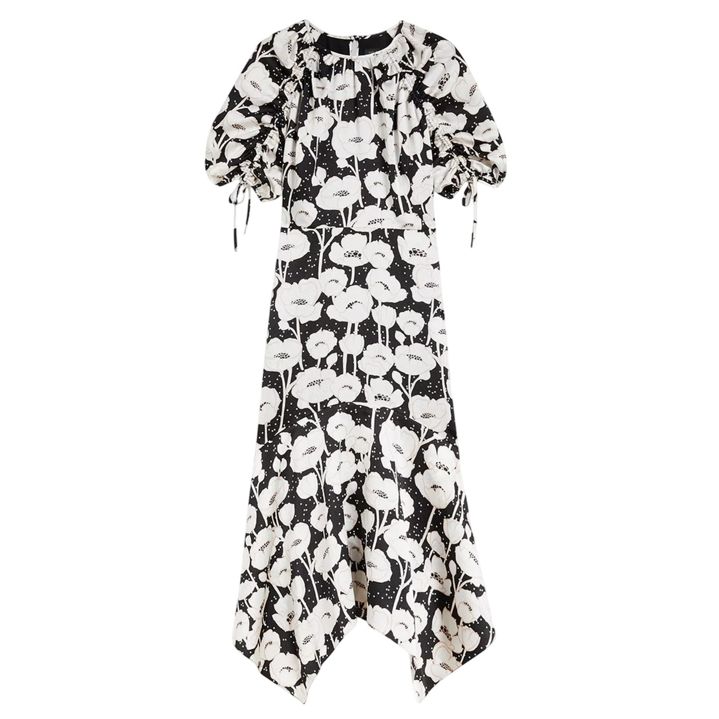 Black - Front - Ted Baker Womens-Ladies Abriee Poppy Floral Puff Sleeve Midi Dress