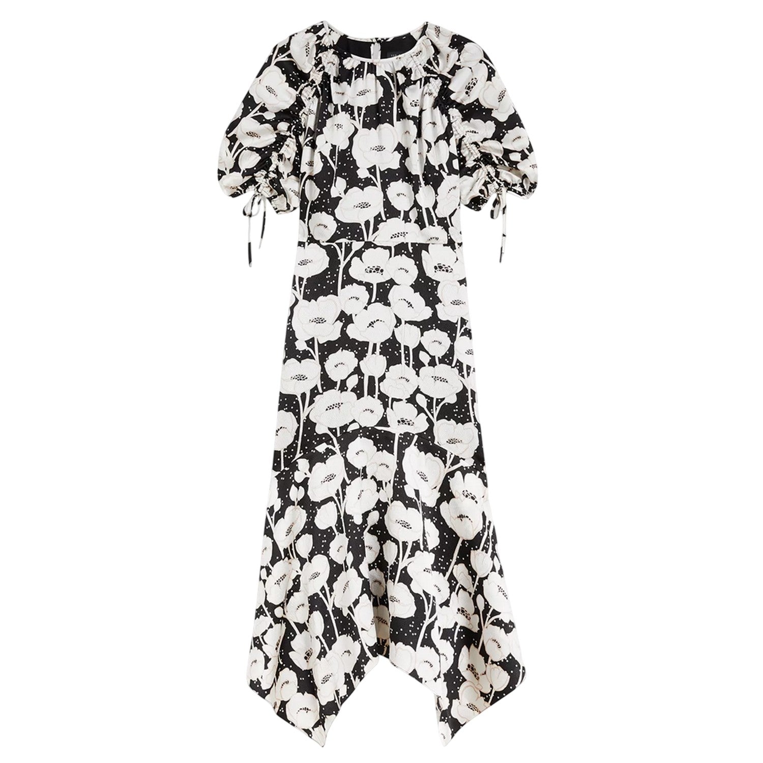 Black - Front - Ted Baker Womens-Ladies Abriee Poppy Floral Puff Sleeve Midi Dress