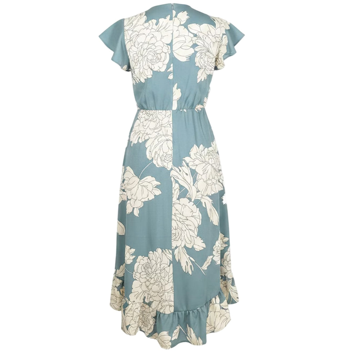 Duck Egg-Cream - Back - AX Paris Womens-Ladies Floral Polyester Midi Dress