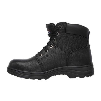 Black - Back - Skechers Mens Workshire Leather Steel Toe Cap Safety Boots