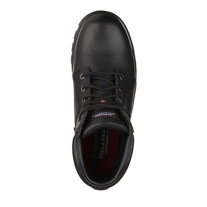 Black - Side - Skechers Mens Workshire Leather Steel Toe Cap Safety Boots