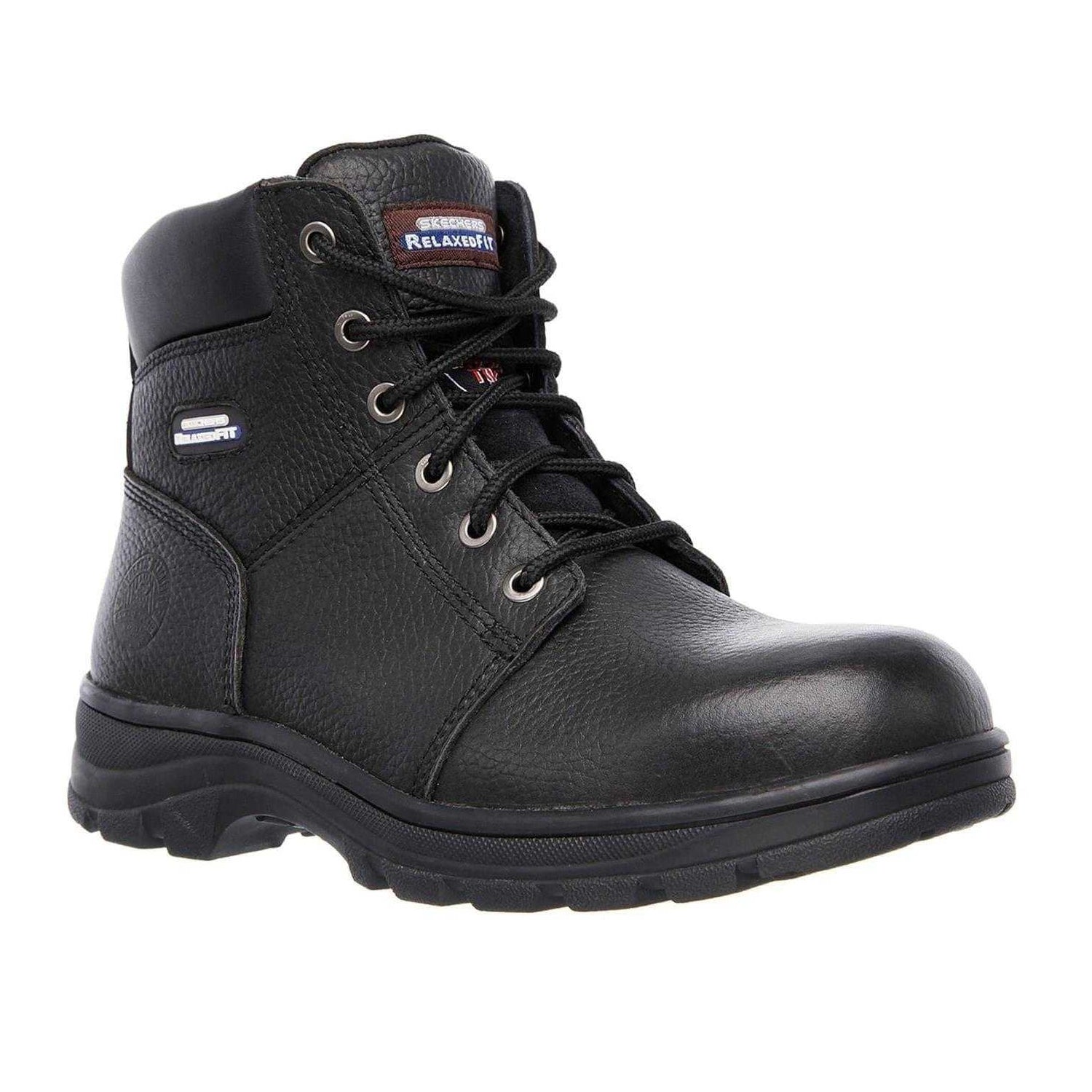 Black - Pack Shot - Skechers Mens Workshire Leather Steel Toe Cap Safety Boots