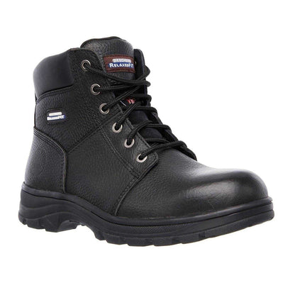 Black - Pack Shot - Skechers Mens Workshire Leather Steel Toe Cap Safety Boots