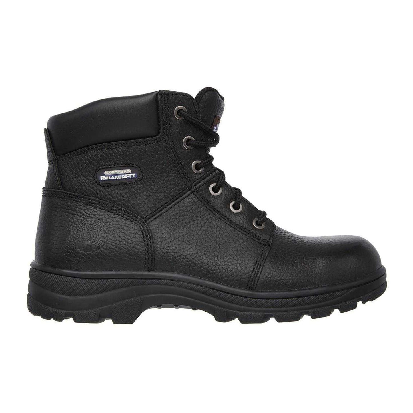 Black - Front - Skechers Mens Workshire Leather Steel Toe Cap Safety Boots