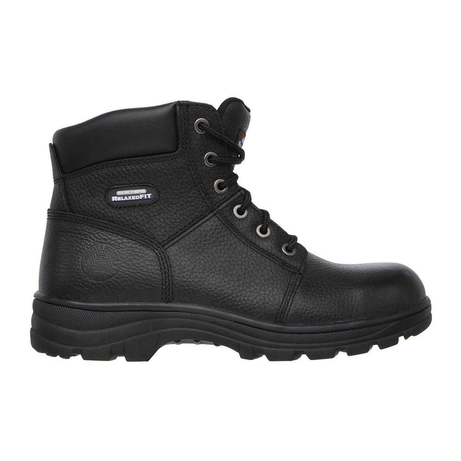 Black - Front - Skechers Mens Workshire Leather Steel Toe Cap Safety Boots
